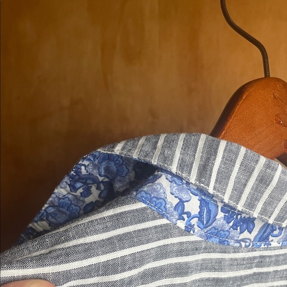 CASA CABANA Blue Striped Button Down Shirt 100%Cotton - Picture 4 of 13